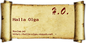 Halla Olga névjegykártya