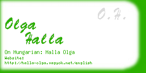 olga halla business card